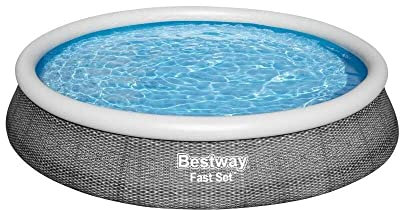 BESTWAY 57376 - Piscina Desmontable Fast Set Rattan 396x84 cm Depuradora de Cartucho 2.006 litros/hora