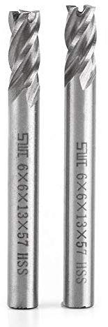 2 pz HSS 6mm 4 Flauti Micro Grano Carburo Sgrossatura Fresa per taglio del metallo Incisione Fresa Macchina CNC Utensile per acciai legati Acciai temprati