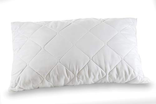 REDFLEX Cuscino 100% fiocco di memory, cuscino da letto, 42x72x15, elegante fodera trapuntata a filo