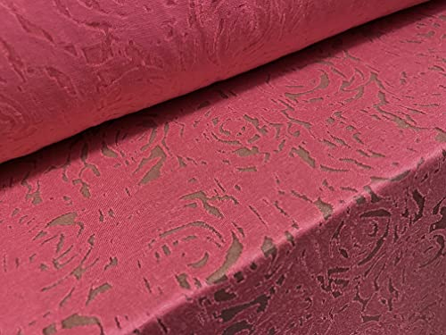 Leichter Jersey-Stoff, Rosen-Design, Ausbrenner, Meterware, Korallenrot