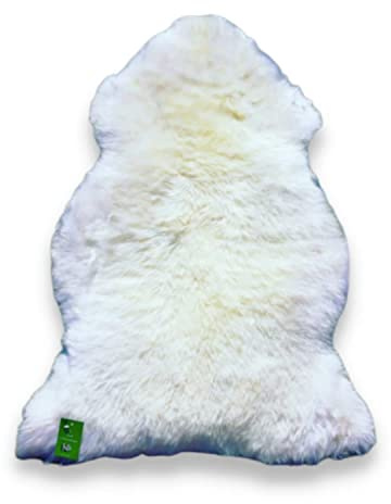Fårskinn naturlig form merino fårskinn beläggning överkast natur 100 x 60 cm (vit)