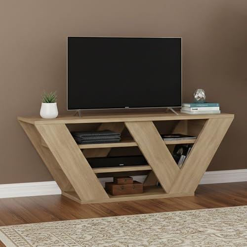 Dmora - Mobile porta TV Pegasus, Credenza da soggiorno, Armadio basso per TV, Base parete attrezzata, 110x30h40 cm, Quercia