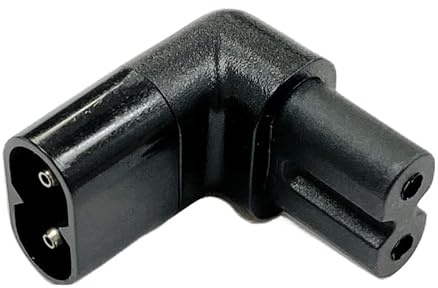 Auline 90 Degree Angle C7 Figure 8 Adaptor Convert Existing Mains Power Cable C8