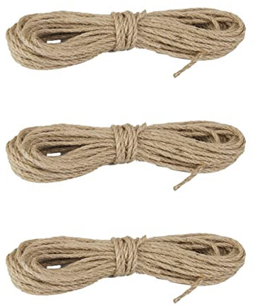 Nicfaky 3 cuerdas de natural de yute, cuerda de sisal, 3 mm, 10 m