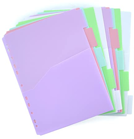 Packs de Separadores Xtra Office Box con Bolsillo frontal y Etiquetas Indicadoras incluidas by Office Box (A4 Blush - 10 Separadores)