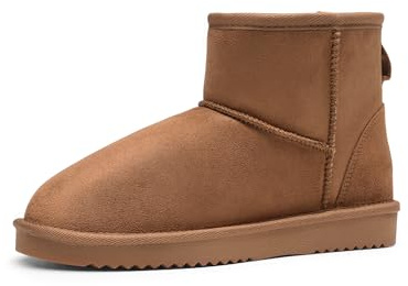 DREAM PAIRS Bottes de Neige pour Femmes avec Doublure en Fausse Fourrure Confortable et Antidérapantes Botte à Enfiler Hiver FuzzyClassic I Low Boot