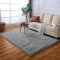Evitany Hochflor Flauschiger Teppich, Ultra Soft Anti Rutsch Teppich, Große Graue Teppich Wohnzimmer, Waschbarer Teppich für Esszimmer, Büro, Lounge (Grau, 140x200 cm)