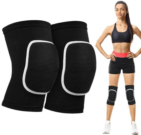 Knieschoner Tanzen Volleyball Knieschützer, 2er-Pack elastische Knieschützer, atmungsaktive Knieschützer, Knieschützer für Herren und Damen für Fitnessübungen und tägliche Wärme, Tanz, Yoga(L) (L)