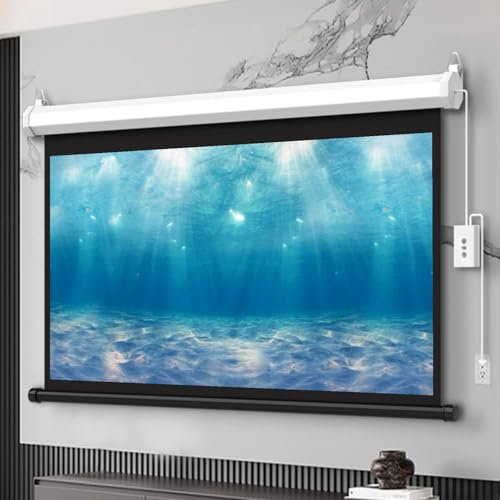 Schermo Proiettore Elettrico Motorizzato, Schermo per Film da Montare A Parete E Soffitto per Home Theater, Uffici, Aule, Schermo Proiezione HD Retrattile 1:3(72-16:9)