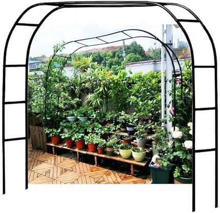 Treillis d'arche de jardin extra large pour plantes grimpantes de 1,8 m, 2 m, 2,4 m, 3 m, tonnelle de rose avec design d'arche pour roses et vignes pour intérieur et extérieur, pergola, structure