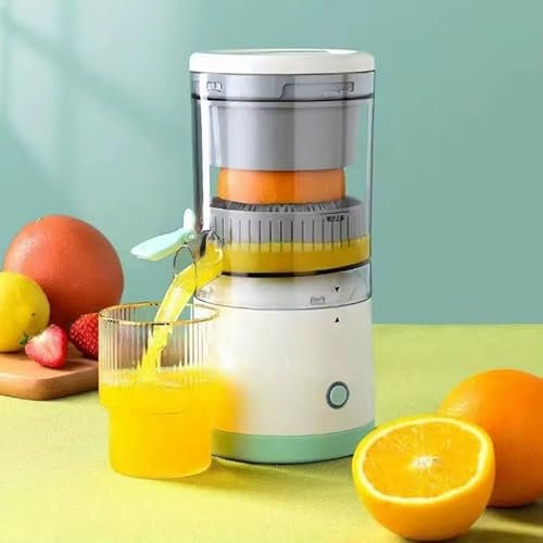 Electric Citrus Juicer, Automatic Fruit Press with Pour Spout, White and Mint Green