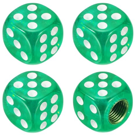 PATIKIL Dadi Tappi Valvola Pneumatici, 4 Pezzi Tappi Valvola Pneumatici Universali in Plastica Antipolvere per Auto Camion Moto SUV, Verde