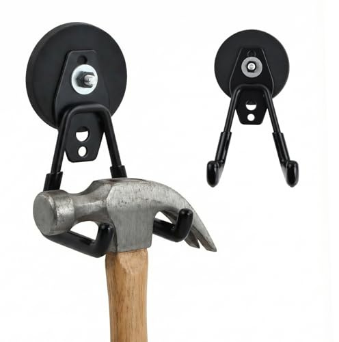 Ziyonix 2 Pezzo Ganci magnetici, Non necessita di foratura Gancio Magnetico Capacità di carico fino a 20 kg per Garage Ripostiglio Barche per riporre gli utensili