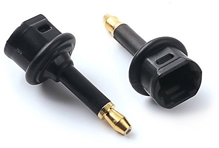NANYI Toslink Female to 3.5mm Jack (Mini Toslink) Male Digital Adapter, Optical Audio Cable Extension Coupler, (2PCS)