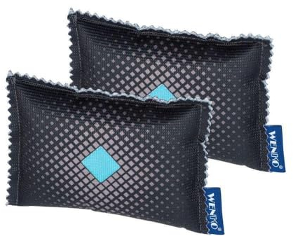 WENKO Deumidificatore per auto 120 g 2 pezzi - Set di 2 deumidificatori per ambiente, Gel di silice, 9 x 2 x 12.5 cm, Bianco