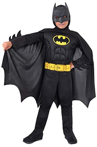 Ciao- Batman Dark Knight Costume Bambino Originale DC Comics (Taglia 5-7 Anni) con Muscoli pettorali Imbottiti, Colore, 11671.5-7