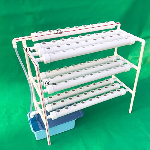 panfudongk Sistema de cultivo hidropónico para plantas | 90 espacios para plantas | Ahorra espacio, rico en nutrientes | 3 niveles | Material PVC-U