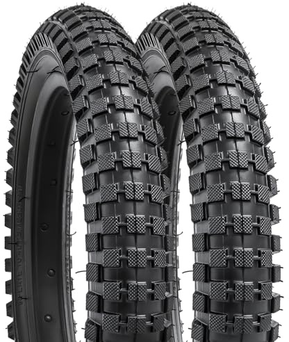 YUNSCM 2-PCS 14 Pouces Vélo pneus 14x2.40/64-254 Compatible with Montagne Vélo 14x2.35 14x2.4 14x2.40 Bike pneus (Y-1205)
