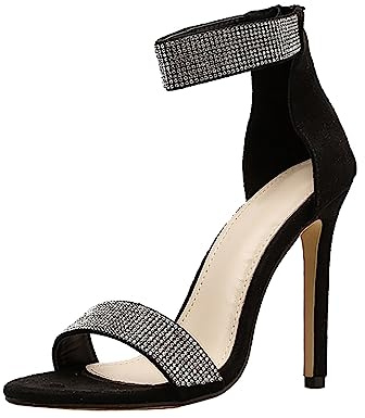 Sandales à talons hauts pour femme - Chaussures de soirée sexy - Escarpins à paillettes - Chaussures de mariage - Chaussures de mariée - Slingback - Chaussures de danse - Chaussures de fête - Sandales