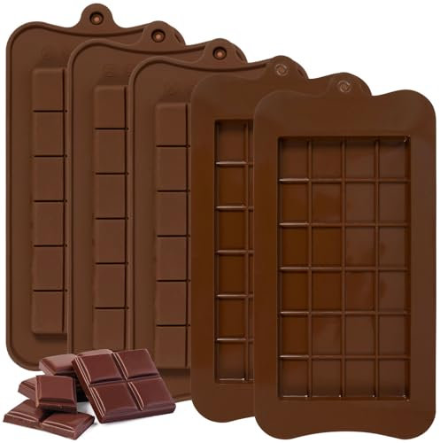 5 Pièces Moule Tablette Chocolat, Antiadhésif Moule Chocolat, Moule Silicone Tablette De Chocolat pour Chocolat, Bonbons