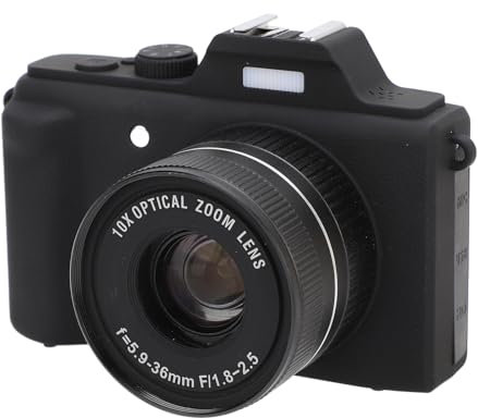 48MP Ultra HD 6X Optisk Zoom Digitalkamera 4X Digital Zoomkamera med Elektronisk Stabilisering Lättvikts Kompaktkamera för Fotografering Video ABS-kamera
