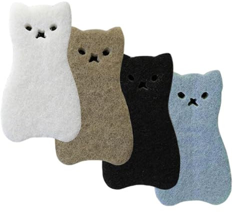 Éponges à récurer pour chats - Éponges pour récurer la cuisine - Résistant aux rayures - Éponge à vaisselle double face pour fruits de cuisine
