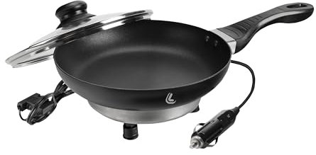 Lampa 97124 Electric Frying Pan, Sartén eléctrica – Ø 20 cm – 12 V – 180 W – 13 A