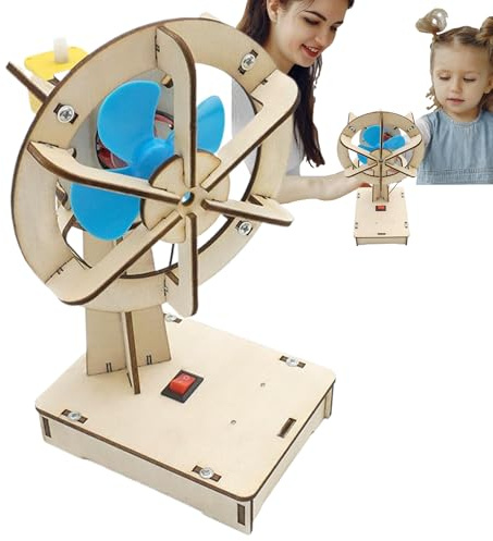 Yianyal Kit de Experimentos Científicos,Kit de Experiencia Ventilador Oscilante Educativo | Juego Educativo de Madera para Aprendizaje Físico y Lógico Niñas Niños Escolares
