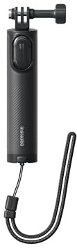 Insta360 Mini Treppiede (2.0) con design 2 in 1, Selfie Stick e Treppiede Leggero, Adattatore Universale a 3 Poli e Adattatore da 1/4 a 2 Poli, Nero
