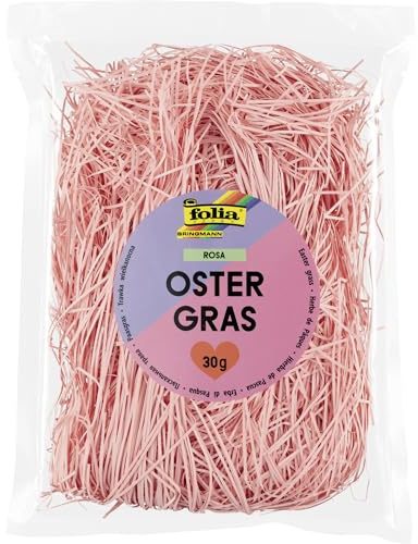 folia 603026 - Ostergras ROSA, 30 g im Beutel, Dekogras aus Papier, Füllmaterial für Bastelarbeiten, Geschenktüten und Osterkörbe