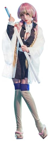 Satdflie Cosplay Disfraz Kimono Robe Traje con Cinturón Conjunto completo de uniforme Navidad Disfraz Anime Fans Regalo