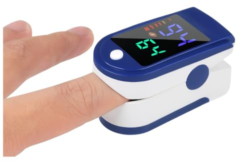 Pulse Oximeter with LED Display and Lanyard, Finger Blood Oxygen Saturation Monitor, SpO2 Heart Rate Monitor
