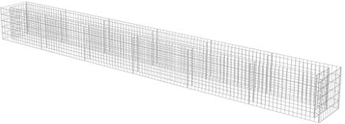 Tidyard Gabionen Hochbeet | Gabionenkörbe | befüllbare Steinkörbe | aus Stahl 540 x 50 x 50 cm (L x B x H), Silbern, Drahtkorb Blumentopf Gabione Pflanzenkorb
