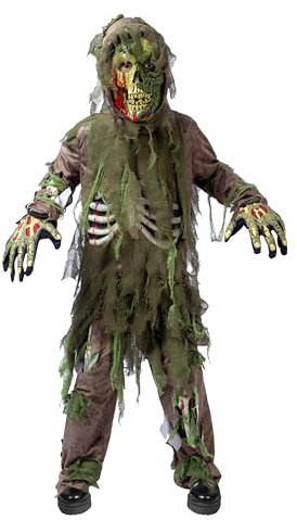 Spooktacular Creations Halloween Swamp Deluxe Skeleton Living Dead Zombie Costume for Halloween Kids Monster Role-Playing-M(8-10yr)