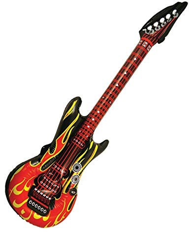 LARGE INFLATABLE GUITAR FLAME Fancy Dress Hen Party Prop Musical Disco 106cm UK
