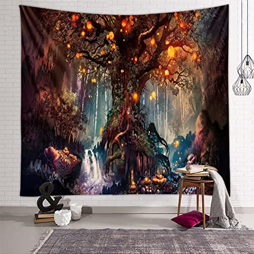 Zodight Arazzo da Parete, Tapestry Wall Hanging con Varie Fantasie, Stampa della Albero della Vita, Utilizzato in Camera da Letto, Soggiorno, Copriletto, Decorazione Murale