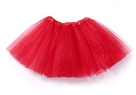 Red Tutu Skirt Women's Athletic Tutus 5-Layered Tulle Skirts Costumes Skirts