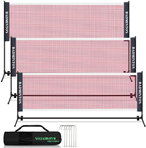 Yakimz Badmintonnetz, Tennisnetz | 310cm | 410cm | 510 cm | Federballnetz Höhenverstellbar, Federball Netz für Garten, stabilem Gestell mit Transporttasche, Indoor Outdoor Garten