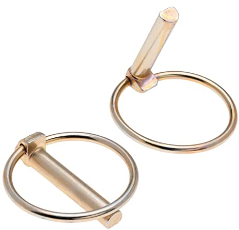 4.5x41mm Pasador (paquete de 2), pasador de retención Lynch, pasador de seguridad tipo O, pasador de clip con anillo, pasador de eje DIN11023 para tractor, remolque, camión, cortacésped