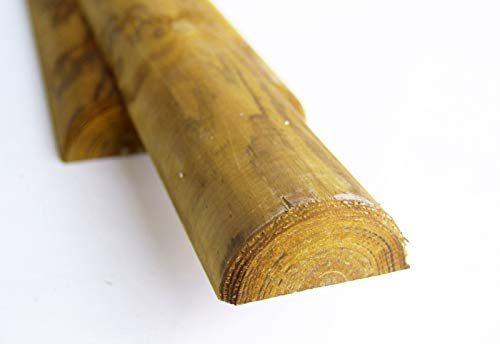 NEXTRADEITALIA CF da 10PZ Mezzi Pali in legno CM 6 lunghezza CM 200 H per recinzione trattati impregnati per staccionata/steccato Mezzo Palo Tondo