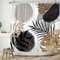 Ttincceer Boho Duschvorhang 152x183cm Abstrakt Schwarz Gold Palmenblätter Duschvorhänge für Badezimmer Bohemia Mid Century Tropical Leaves Badvorhänge mit Haken