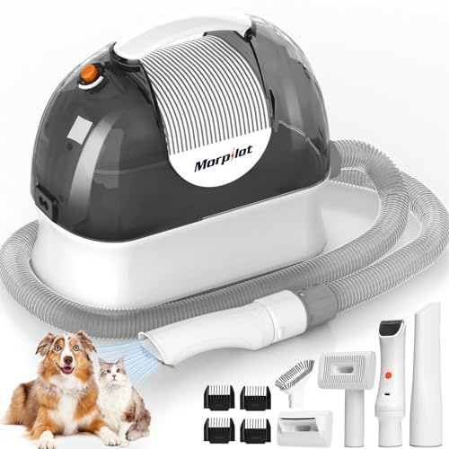 Morpilot Tosatrice per cani con aspirapolvere, super aspirazione con 12000 Pa aspira il 99,99% dei peli di animali domestici (Porcellana Bianca)