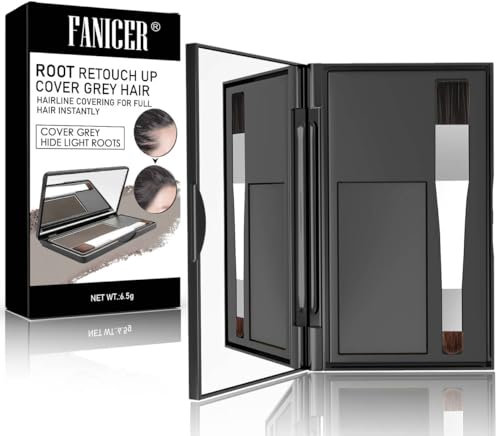 Root Cover Up Ansatzpuder, Haaransatz Puder, Hochentwickeltes Haar Concealer, schnell und einfach, Haar Concealer zur Haarverdichtung für Frauen und Männer (Schwarz)