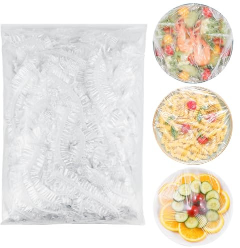 HHXUUAN 100 Pezzi Sacchetti Sottovuoto Alimenti con Elastico,Sacchetti di Conservazione Freschi,Sacchettini Trasparenti per Alimenti per Mantenere Freschi,Alimenti,Frutta,Verdure