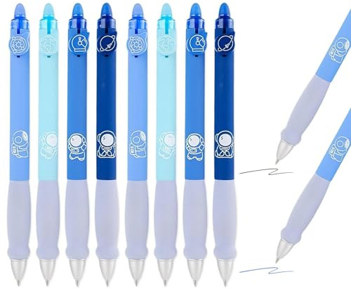 8 stycken raderbar neutral penna, tryckt neutral penna, skrivverktyg, studie- och kontorsmaterial, papperspenna.