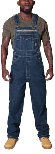 YOSUWOAI Salopette in jeans da uomo con vestibilità rilassata, spalline regolabili e tasche multiple per attrezzi, tuta da lavoro, O blu scuro, 4XL