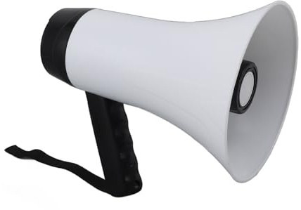 Hamwesh Infilhone Mégaphone Portable, Haut-Parleur Bruyant de 30 W avec Enregistreur Vocal de 300 Secondes, USB Rechargeable, 10 Heures d'utilisation pour Une Transmission de 500 Mètres