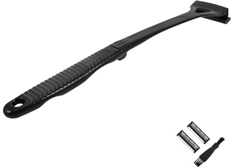 BAZEITFLOW Rasoio Uomo per Schiena con Tripla Lama Regolabile e Manico Antiscivolo in Acciaio Inox e Abs per Depilazione Manuale Sicura Durante Attività Outdoor e Viaggi