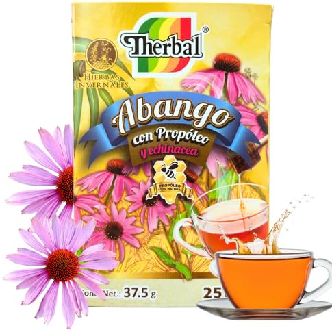Therbal Abango Herbal Tea with Propolis & Echinacea – 25 Tea Bags – Natural Caffeine-Free Infusion – Winter Herbal Blend