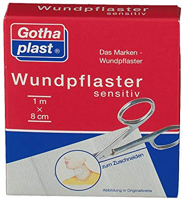 Gothaplast Wundpflaster sensitiv 1mx8cm, 2er Spar-Set. Sanftes Vliespflaster für die empfindliche Haut.